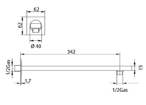 100054 Держатель верхнего душа Bandini Seta Santreyd - Вид №1