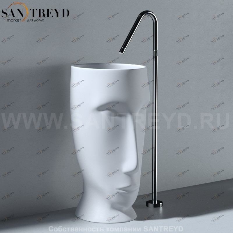 4741K30 Напольная раковина стоящая круглая Kerasan Artwork