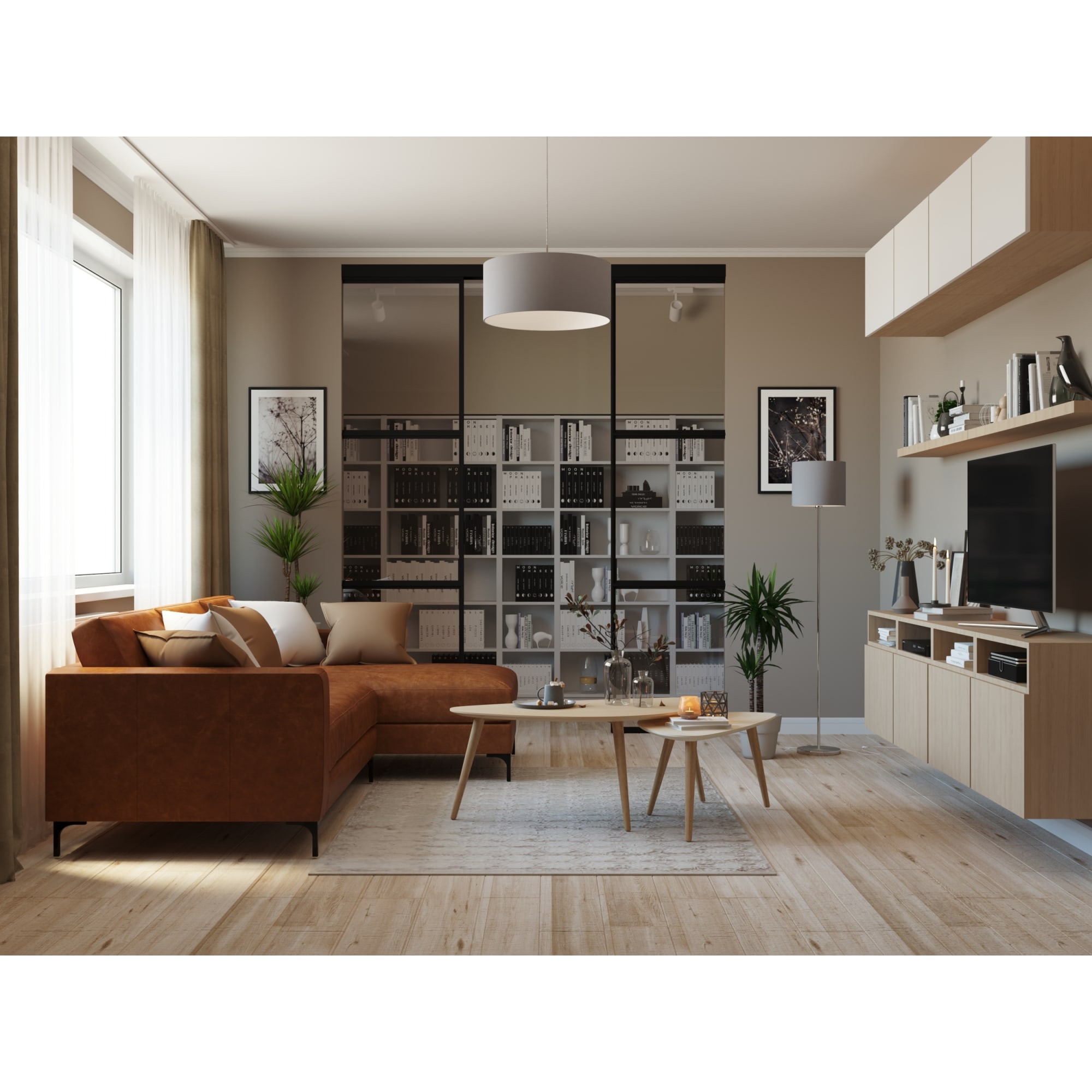 17786505 Стеллаж Кабуки 80x201x28 см, ЛДСП, цвет белый Santreyd  - Вид №1