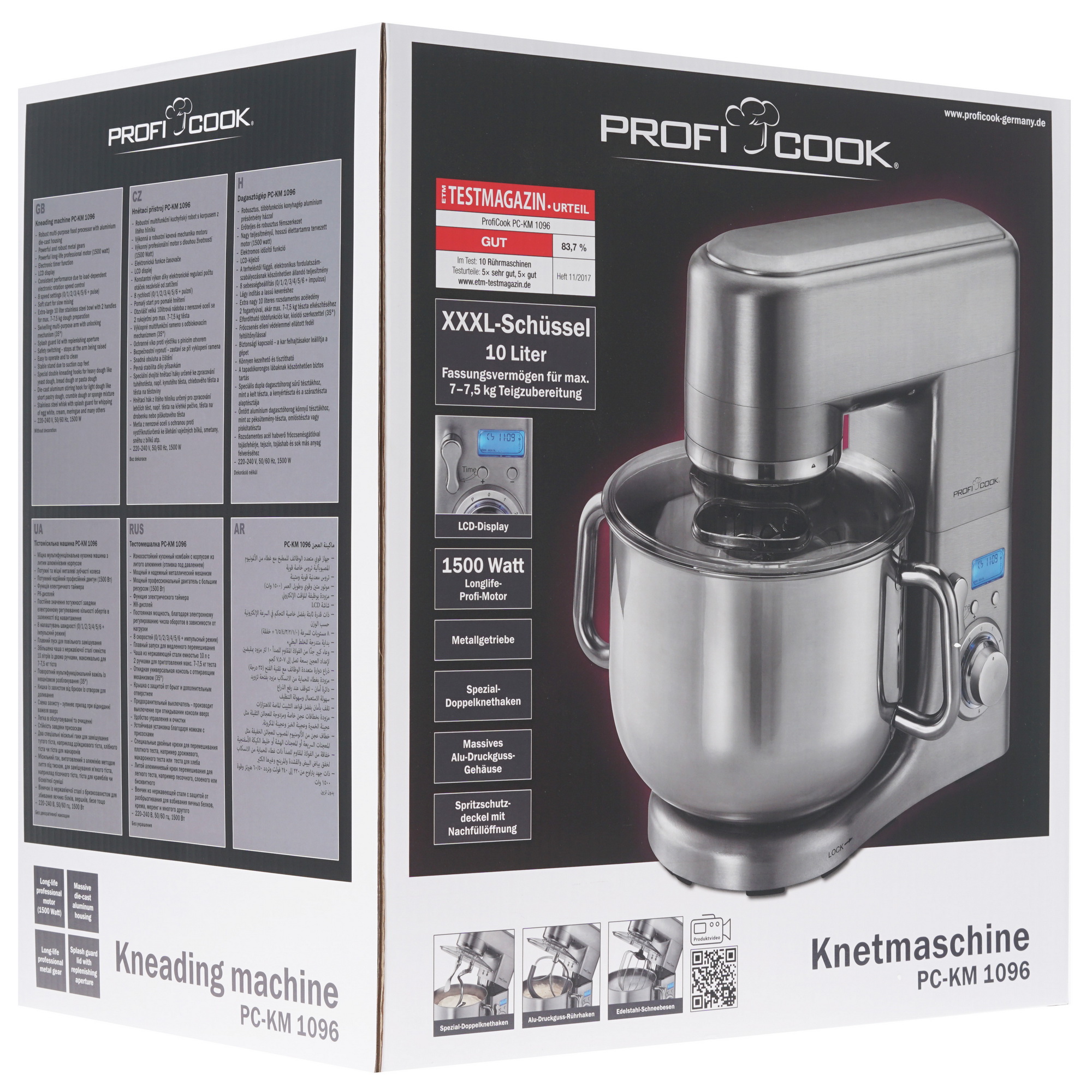 8117220 Миксер Profi Cook PC-KM 1096 серебристый ProfiCook STDN-0055873 - Вид №7
