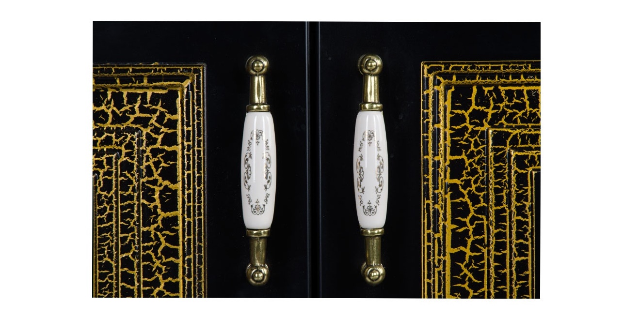 Комплект мебели Aquanet Валенса 100 черный краколет/золото 00180454 - Вид №3