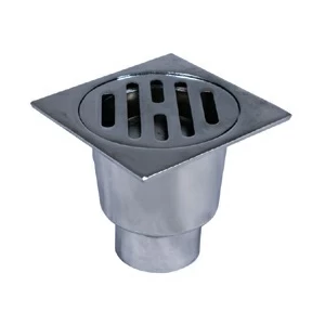 Трап 10х10 с обрат.клапаном (хром) (Е)