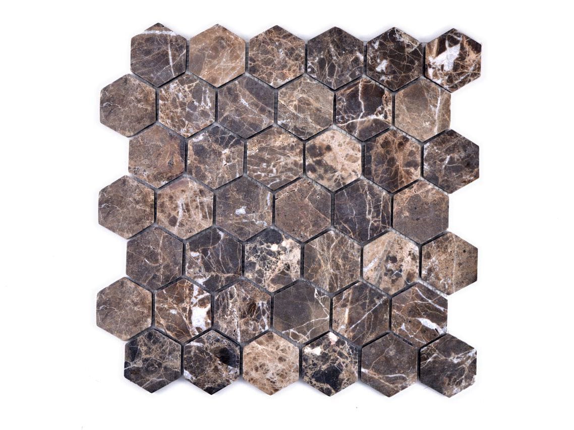 Темная мраморная мозаика Emperador Mosaix ARCH-00117162