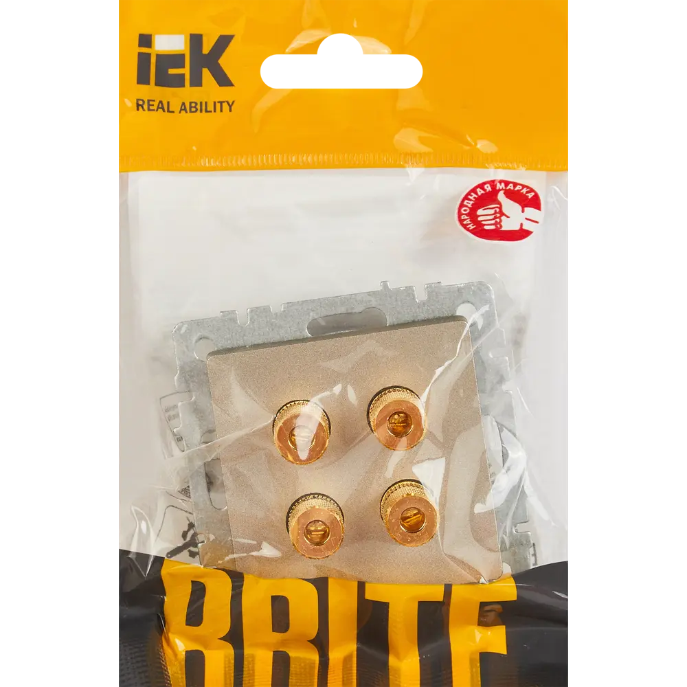 Аудио розетка встраиваемая IEK Brite РА10-БрШ цвет шампань 87761649 STLM-2083578 - Вид №4