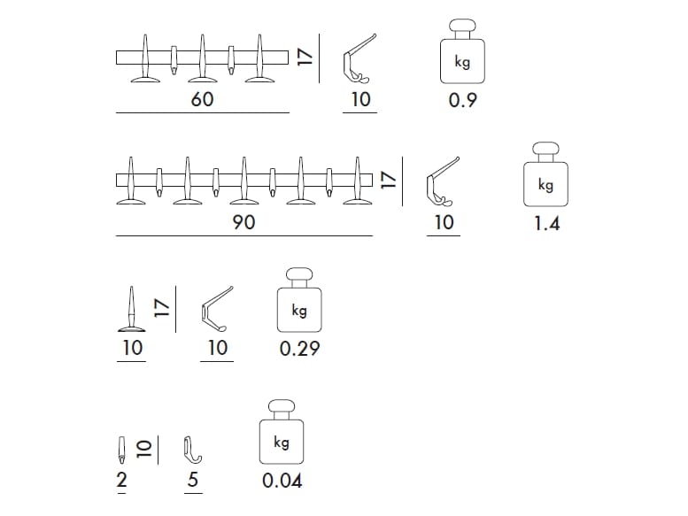 Прессованные алюминиевые и поликарбонатные настенные вешалки Kartell HANGER ARCH-00144223 - Вид №44