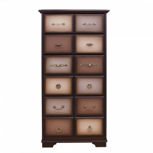 11536 Комод Пандора 5 Орех Оберджин, цвет фасада Шоколад BOGACHO