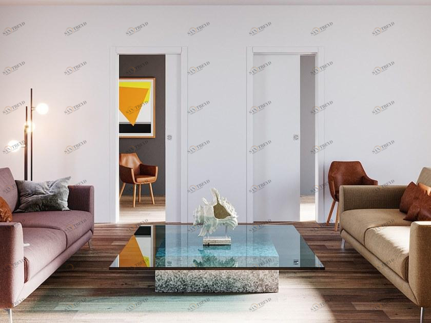 Ermetika Две противоположные выдвижные двери в едином подрамнике sun-id-1403239