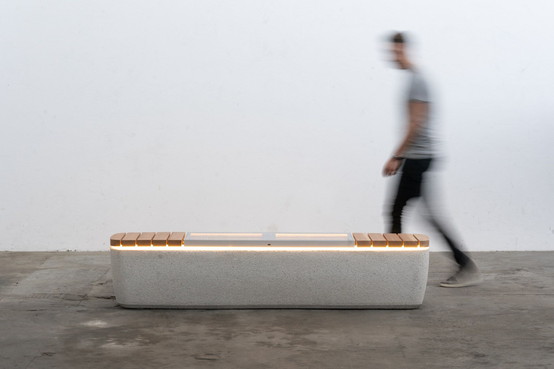 Солнечная бетонная скамья со встроенным освещением Kremen ARCH-00122992 - Вид №15