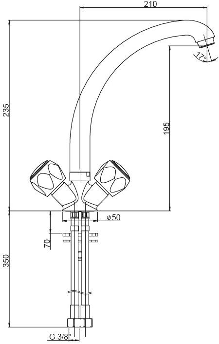 Paini - AF182 смеситель для кухни AFCR182 - Вид №1