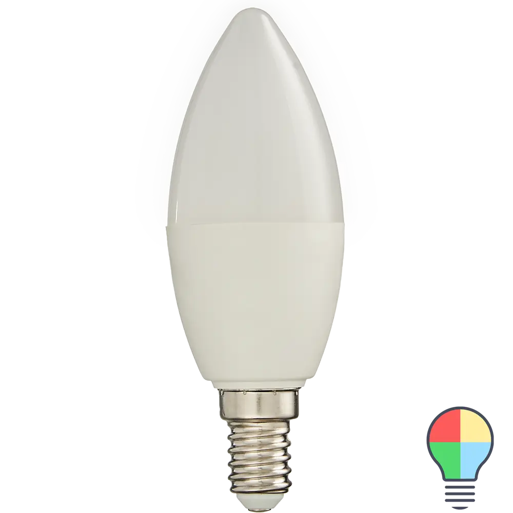 Лампа умная светодиодная Wi-Fi Ledvance Smart Plus E14 220-240 В 5 Вт свеча матовая 470 лм, изменение цвета RGB 84515116 STLM-2201033 