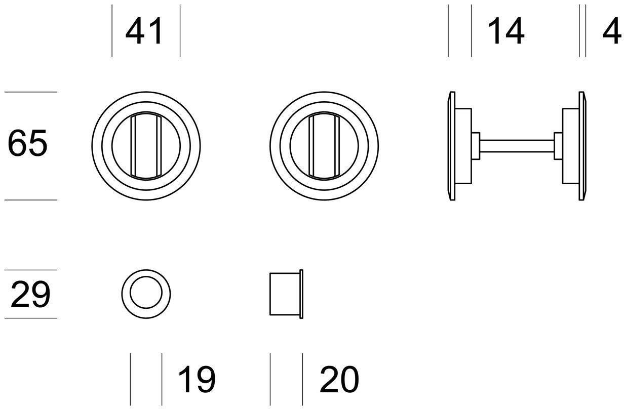 Ento Утопленная латунная ручка Twin 5300swc - Вид №3
