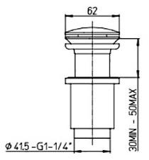 53CR945SSR донный клапан  клик-клак Paini  - Вид №1