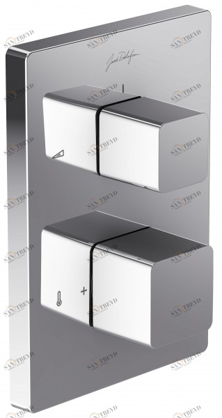 E75387-CP Встраиваемый смеситель, термостат, квадратный дизайн ручек Jacobdelafon MODULO Santreyd