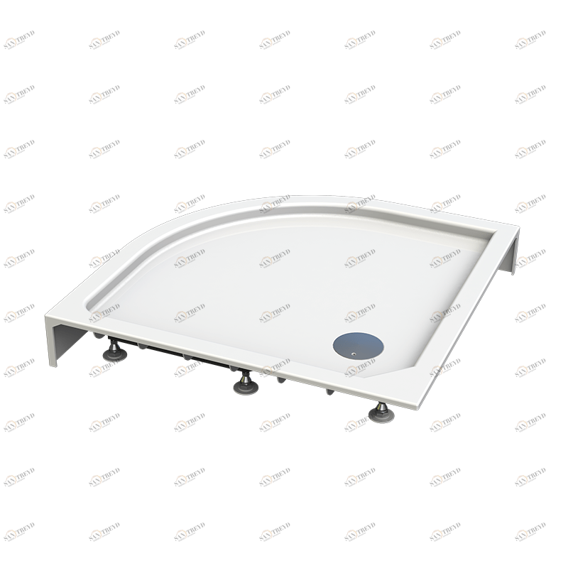 Поддон радиальный 900х900х150 из стеклокомпозита SMC Radomir A150 (поддон на раме-подставке с устройством слива) 111000154