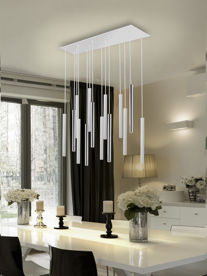 085349 Подвесной светильник 14L белый/хром DIM Schuller Varas 