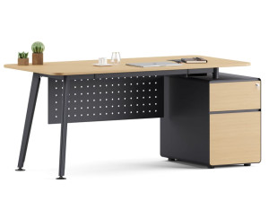 Деревянный рабочий прямоугольный стол с ящиками