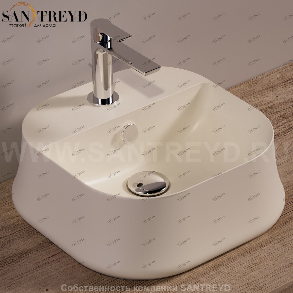 SH07SABBIAMATT Накладная раковина на столешницу  квадратная Simas Sharp