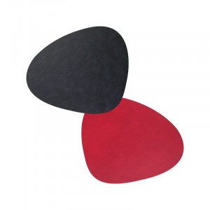 983569 DOUBLE CLOUD black/red подстановочная салфетка фигурная 37x44 см, толщина 2мм;LIND DNA