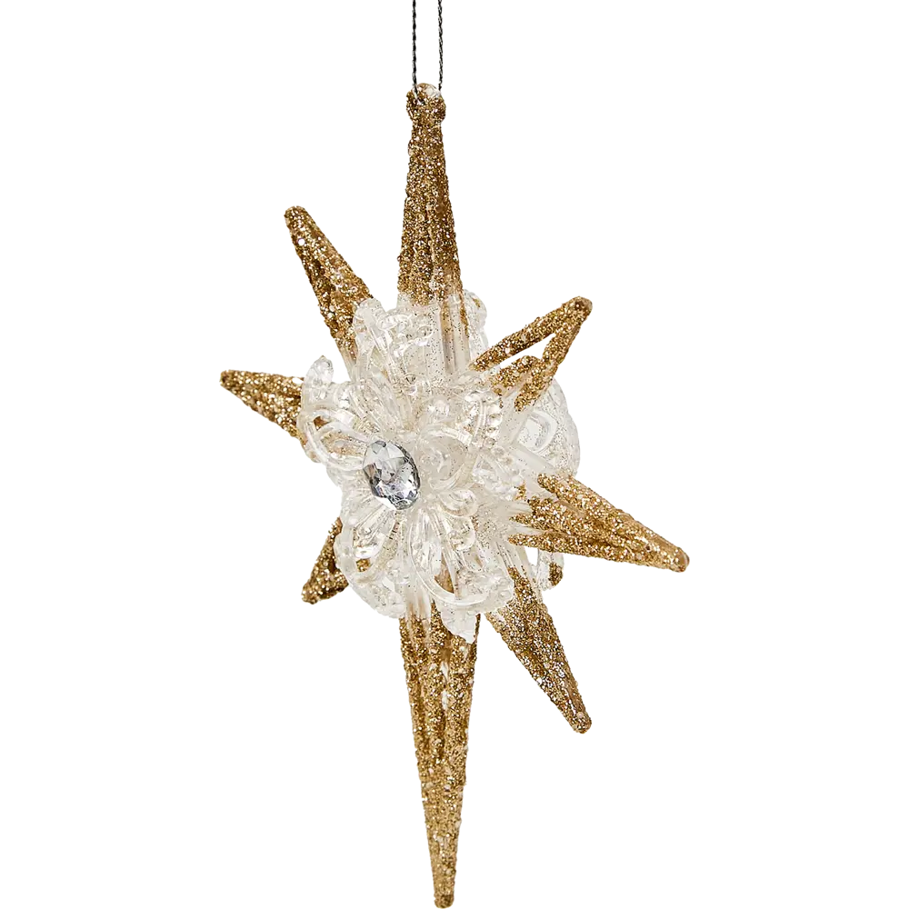 87036504 Елочная игрушка Звезда 15.5x12.5 цвет желтый STLM-1438723 Santreyd 