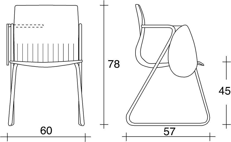 TALIN Стул для конференций из пластика с подлокотниками с клапаном Webby sun-id-1345894 - Вид №1