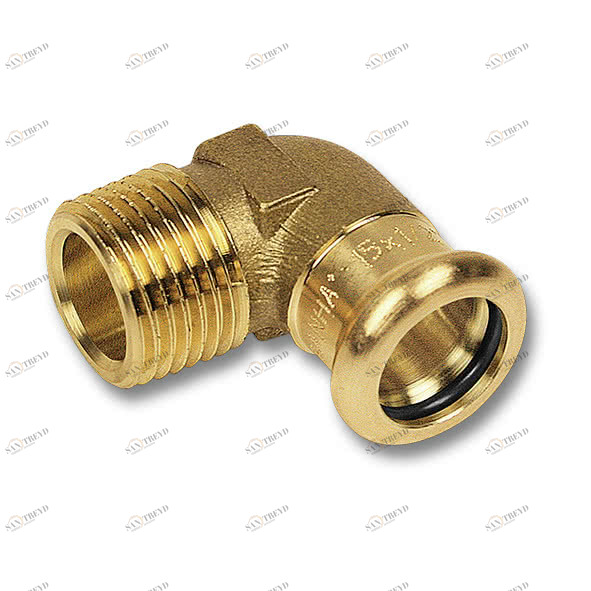 180922234 SANHA 8092G пресс-фитинг, бронза, угловой переход ВПр-НР 22x3/4 мм 