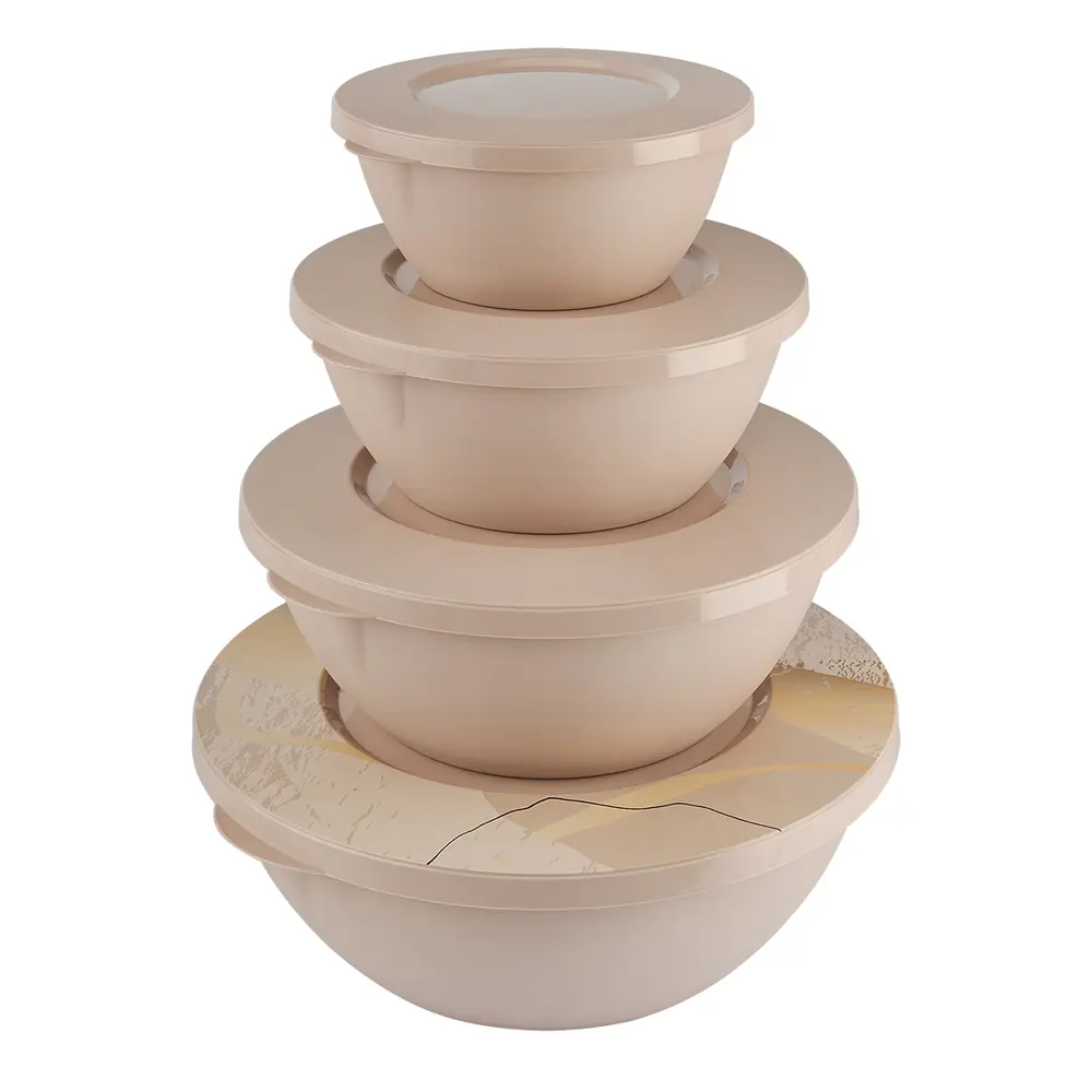 Набор мисок Werner Eletto 52461 пластик цвет бежевый 4 шт STLM-2187516