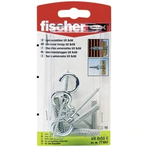 Дюбель универсальный Fischer UX с крюком-полукольцом 8x50 мм нейлон 4 шт.