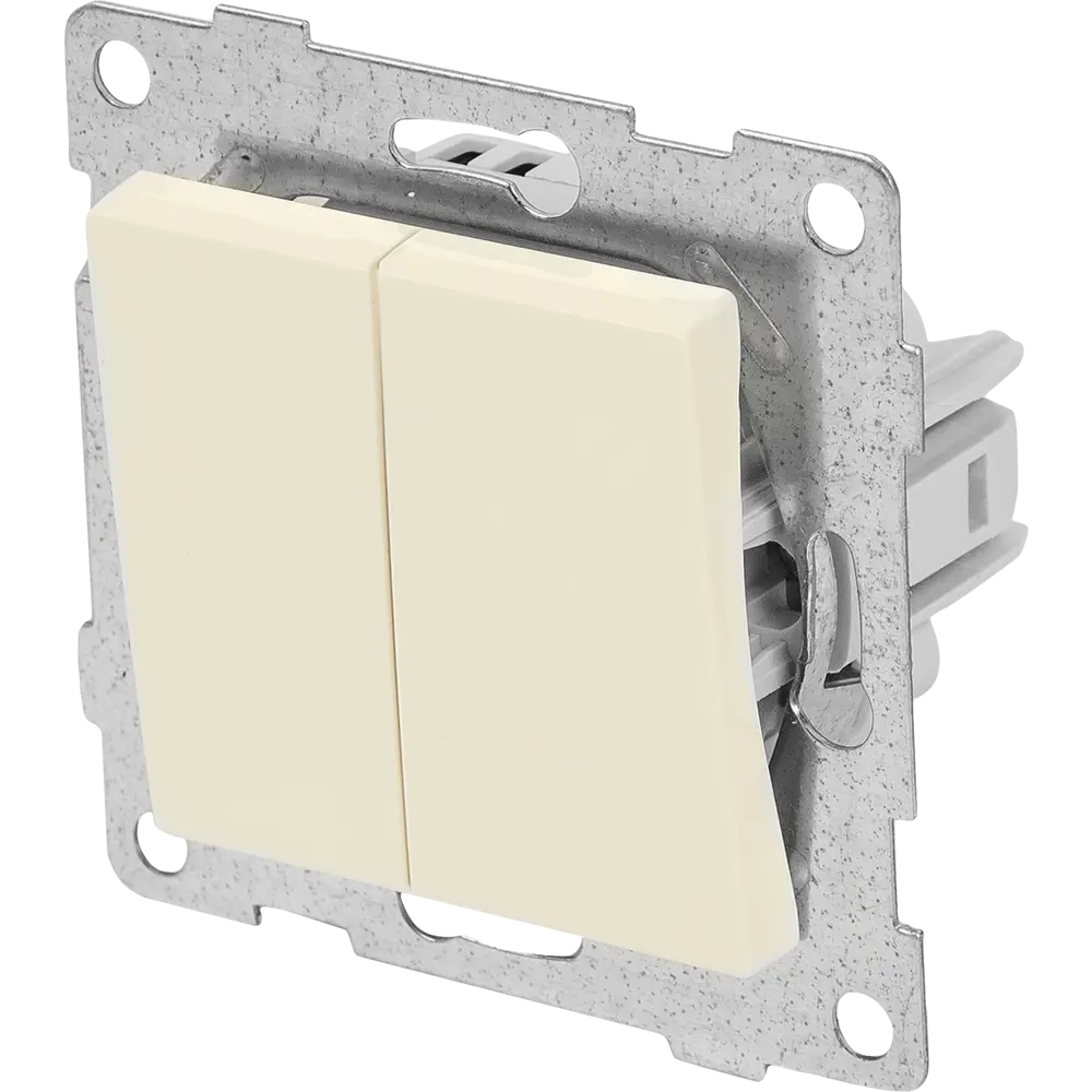 Выключатель GUSI Electric двухклавишный бежевый для скрытого монтажа 83864218 Ugra STLM-0045155