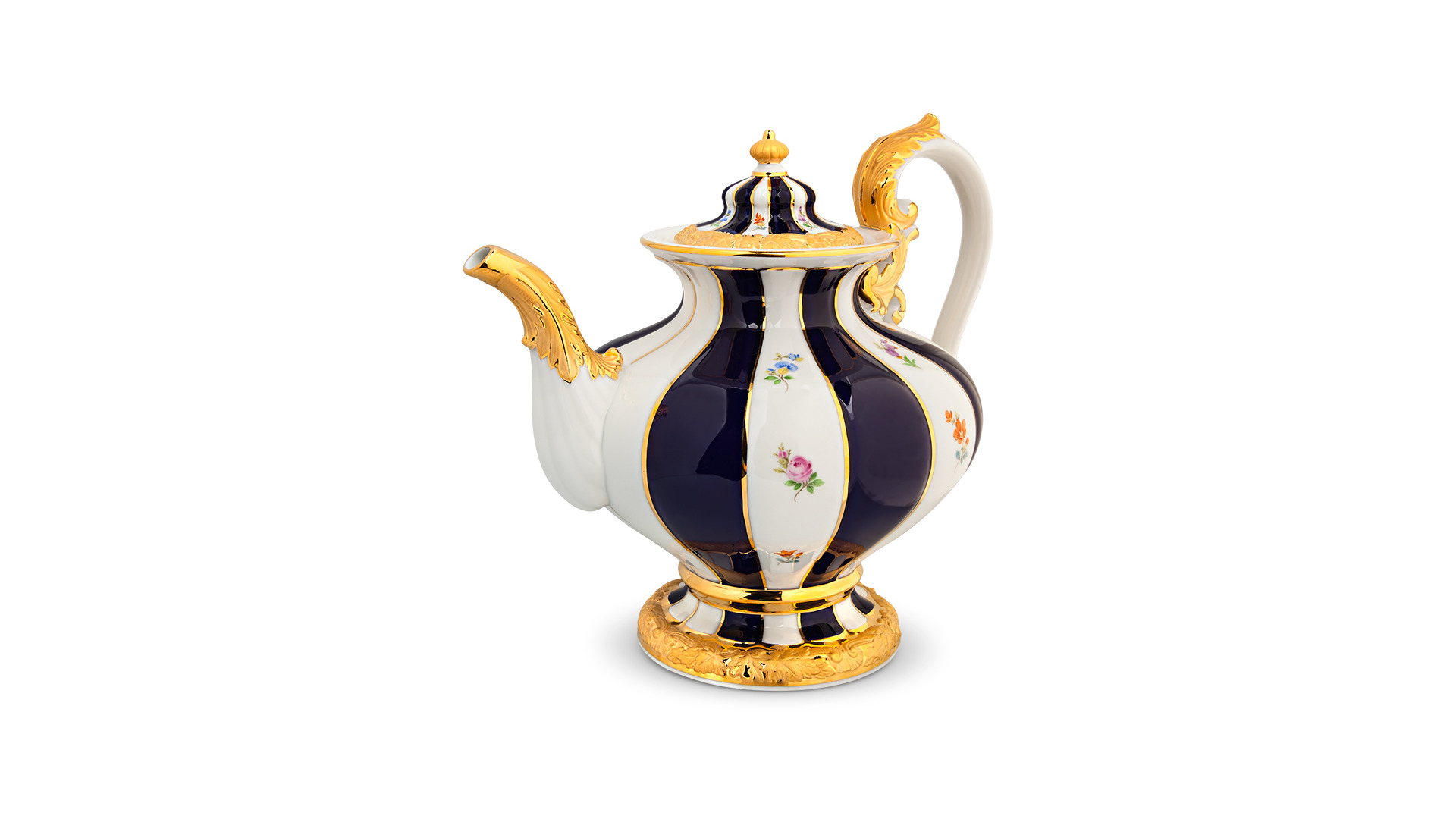 10618738 Meissen Сервиз чайный Meissen Форма - Икс на 6 персон 22 предмета, (россыпь цветов, кобальт) Фарфор  - Вид №4
