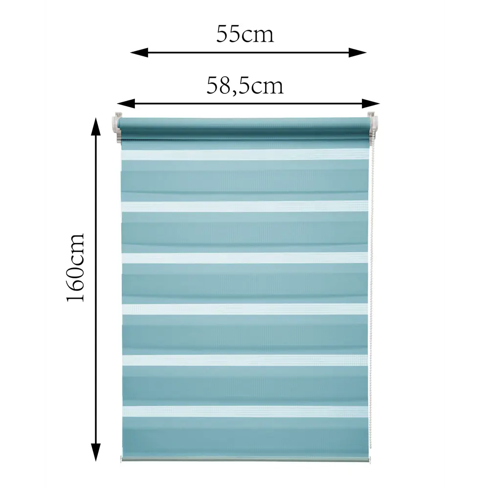 Штора рулонная день-ночь Inspire Peter 55x160 см бирюза Aqua 3 82691101 STLM-2087007 - Вид №2