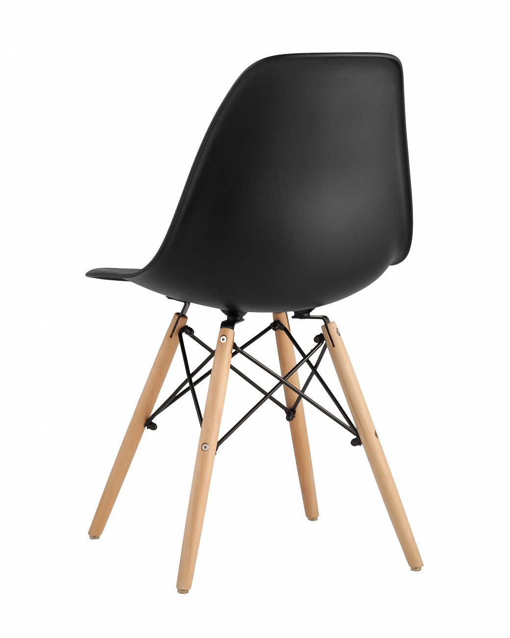 Стул со спинкой черный с деревянными ножками Eames EAMES ДИЗАЙНЕРСКИЕ, EAMES DSW 00-3882006 Черный  - Вид №3