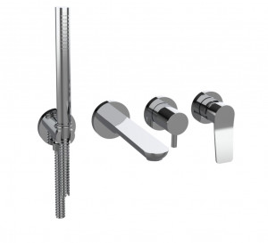 80550 / ADPR Встраиваемая ванна в комплекте с соединениями и душевым набором с внутренней пластиной для упрощения крепления. Bongio Gio2