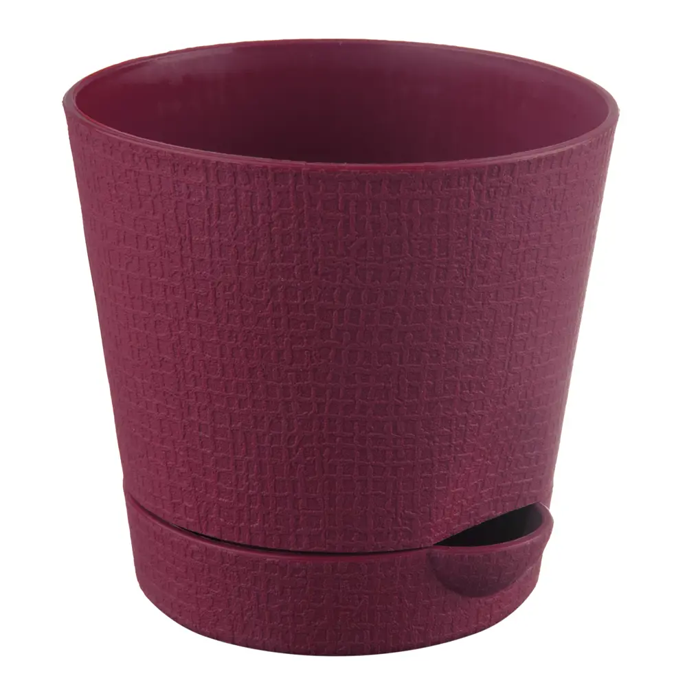 Горшок цветочный Тек.А.Тек Партер ø9.5 h9 см v0.35 л пластик бордовый STLM-2103687