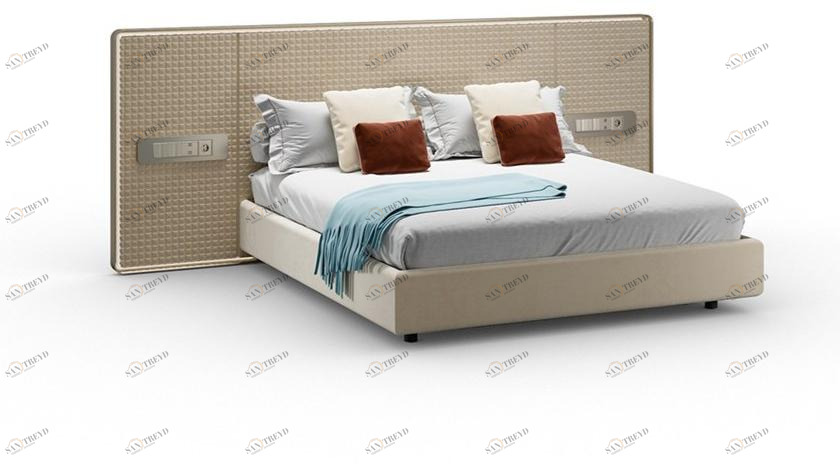 Reflex Кровать двуспальная в коже с высоким изголовьем Oh sun-id-1454879