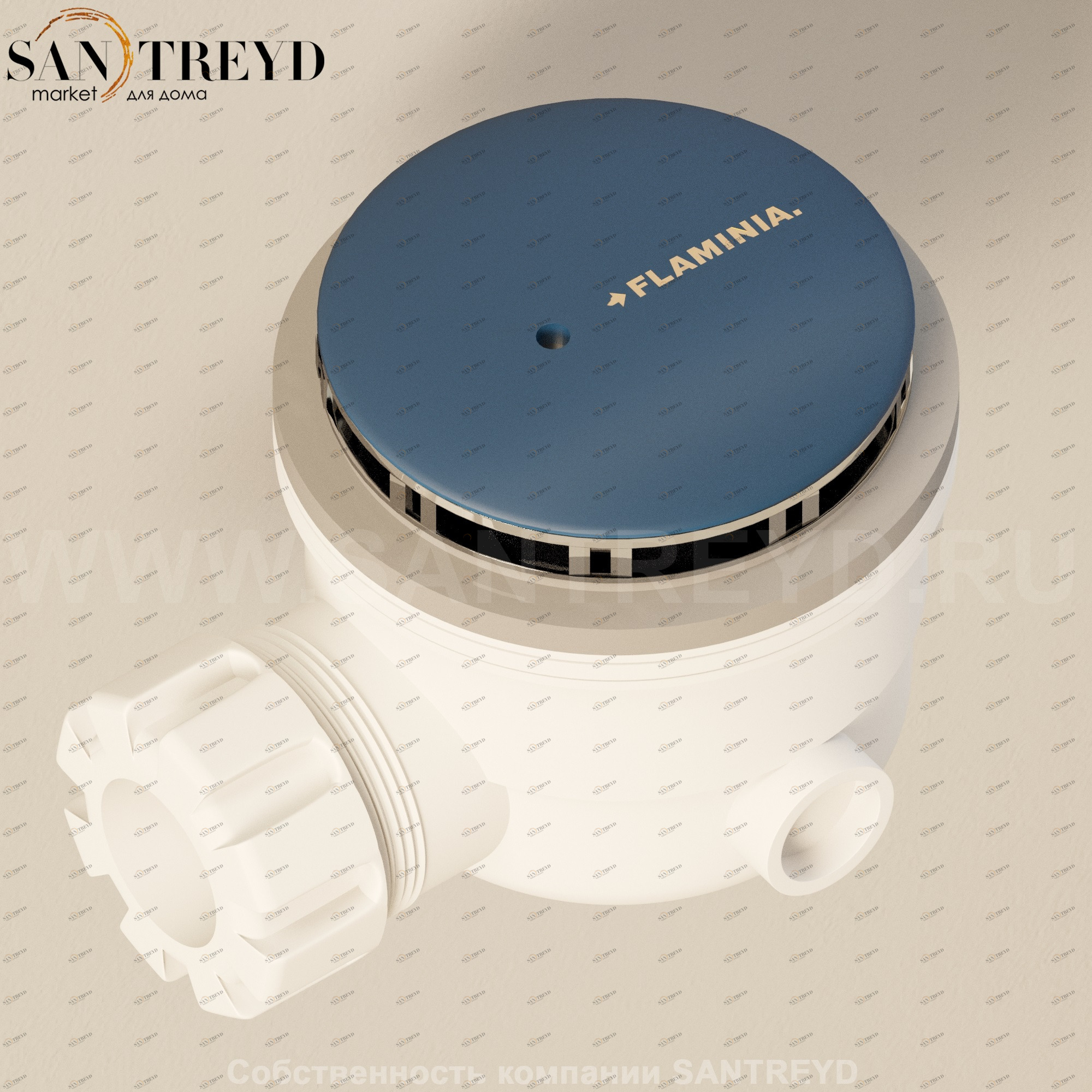 Flaminia PLFC Донный клапан с синей накладкой для душевого поддона PLFC.7016 Ceramica Flaminia Ricambi PLFC7016