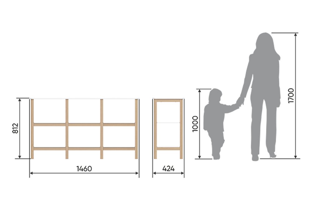 Стеллаж низкий Classic молочный ELLIPSE ELLIPSE CLASSIC 351704 Молочный Santreyd  - Вид №2