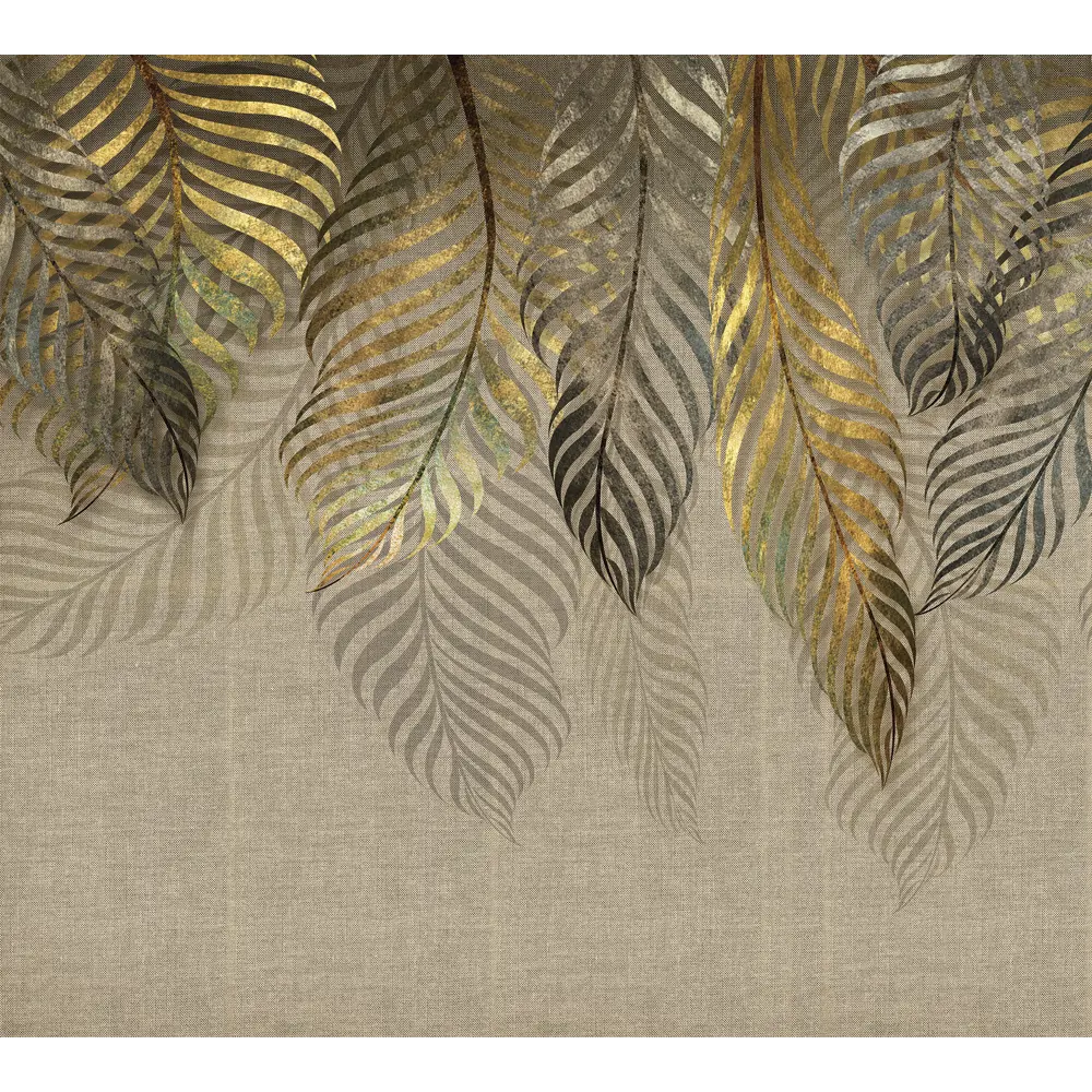 Фотообои Золотистые ветви флизелиновые, 300x270 см, L13-207 FBRUSH 3D FLIZART STLM-2122461