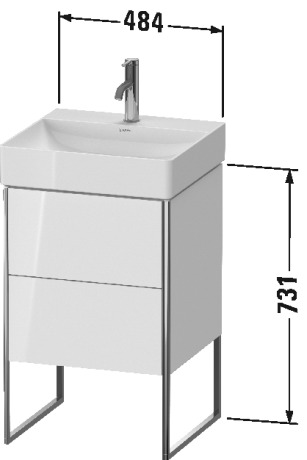XS443902222 XSquare Тумбочка напольная Белый глянцевый декор Duravit - Вид №1