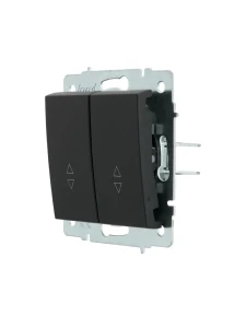 RAIN Выключатель проходной двойной (механизм) без рамки черный