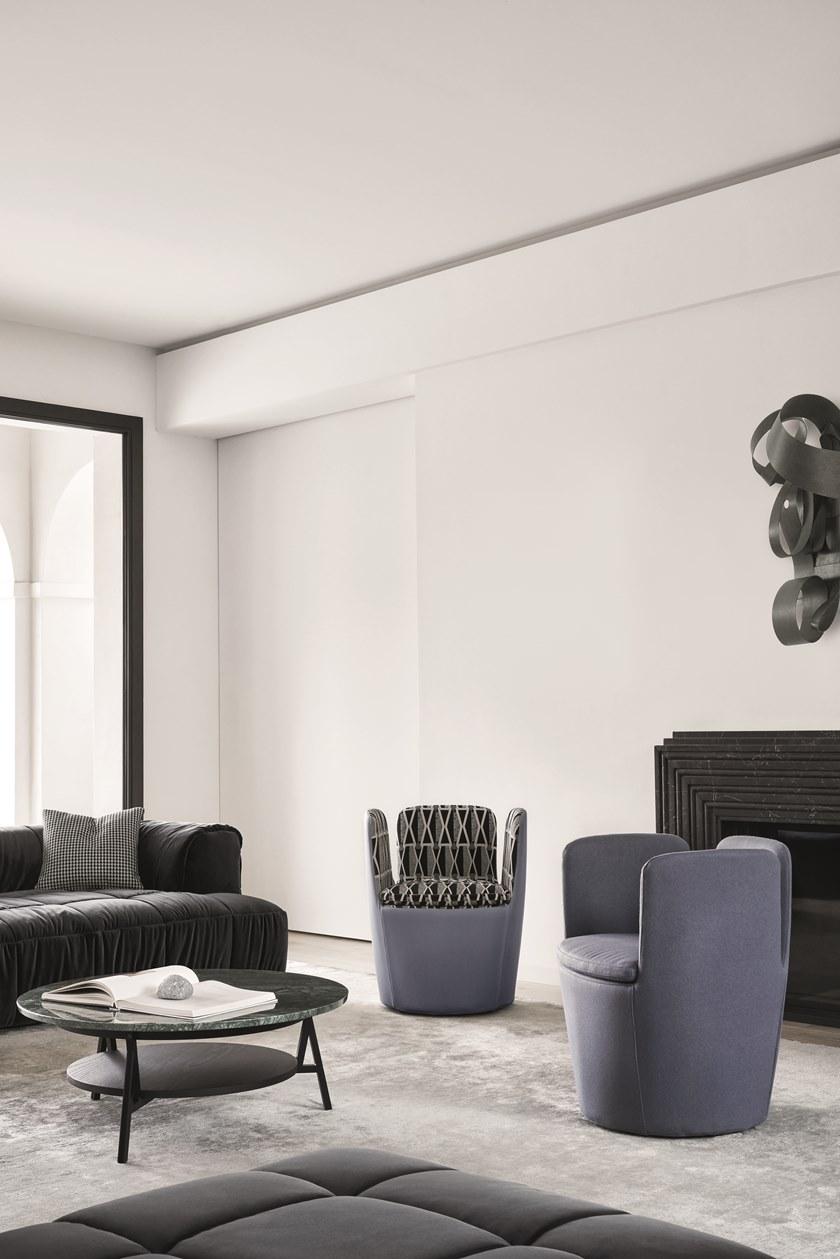 arflex Вращающееся кресло с обивкой из ткани с подлокотниками sun-id-1371767 - Вид №2