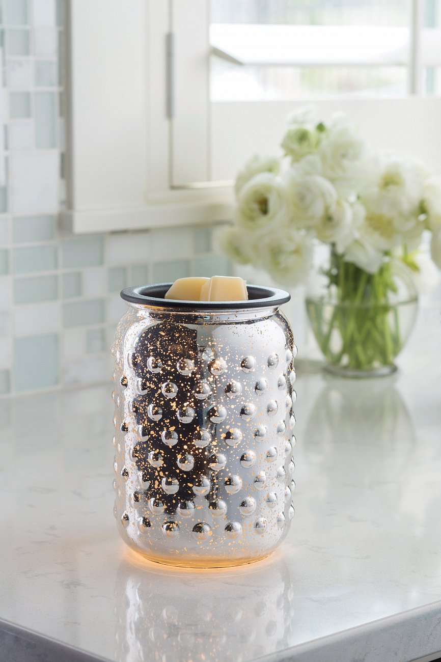 Аромасветильник настольный стеклянный "Серебряный Меркурий" CANDLE WARMERS  268167 Хром  - Вид №2