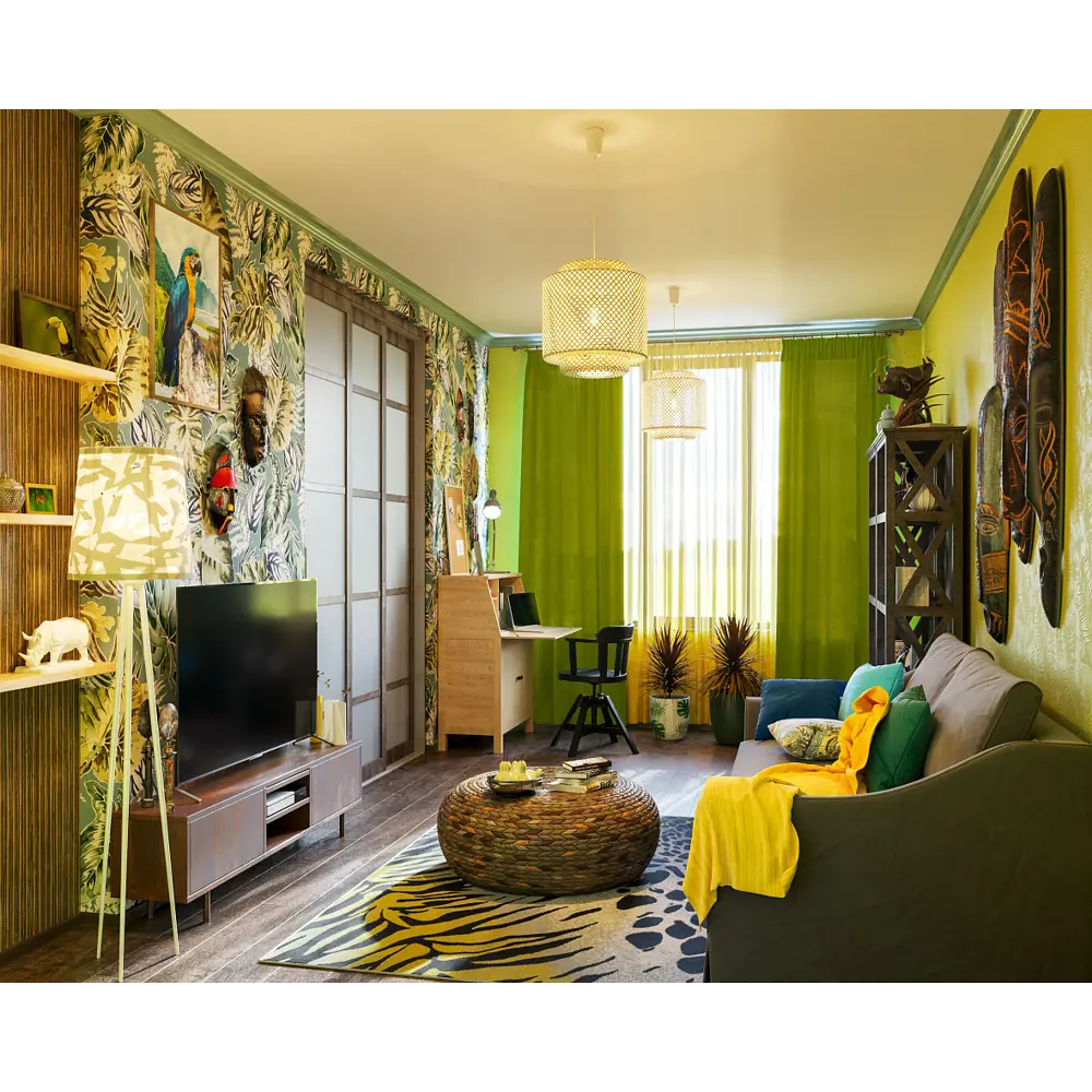 Santreyd Двухрядный деревянный карниз 160 см светлый дуб для штор и тюля 15099576 STLM-0005441 - Вид №5