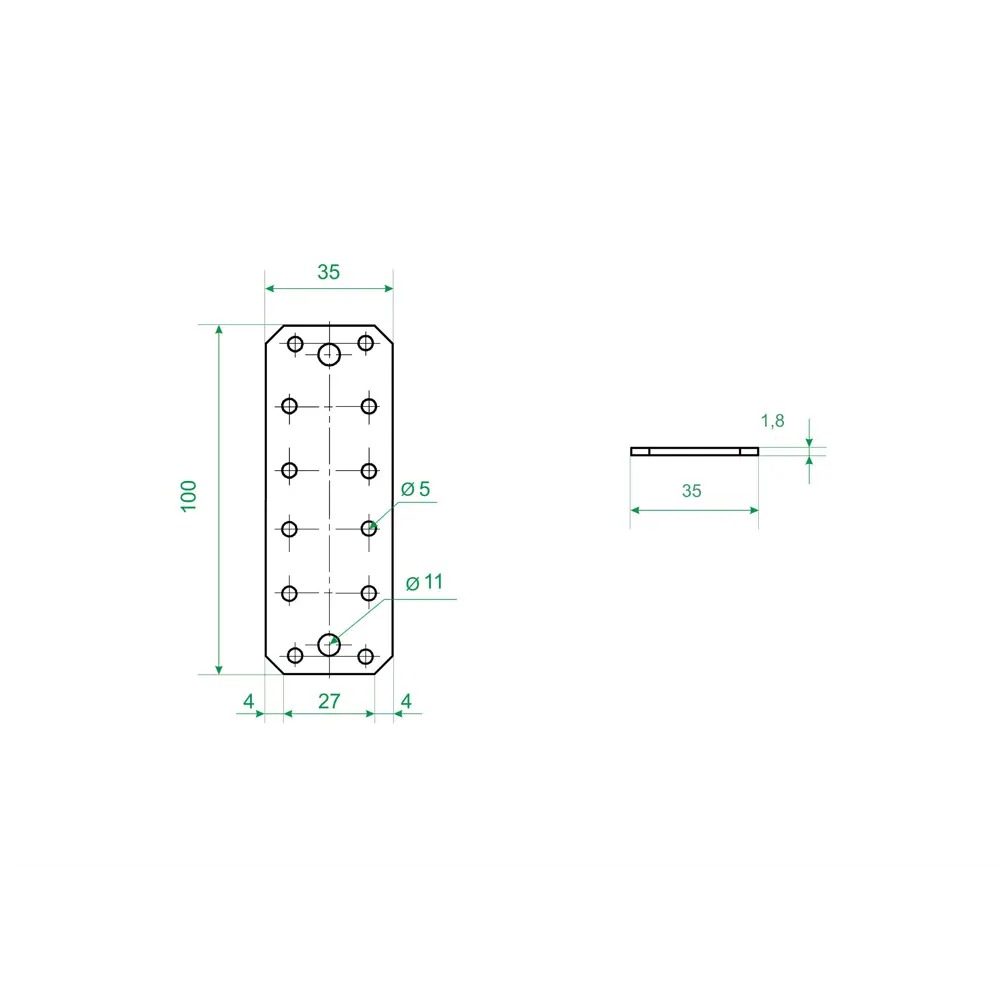 Santreyd Крепежная пластина КР для деревянных конструкций 100x35x1.8 мм 83612997 STLM-0042723 - Вид №3