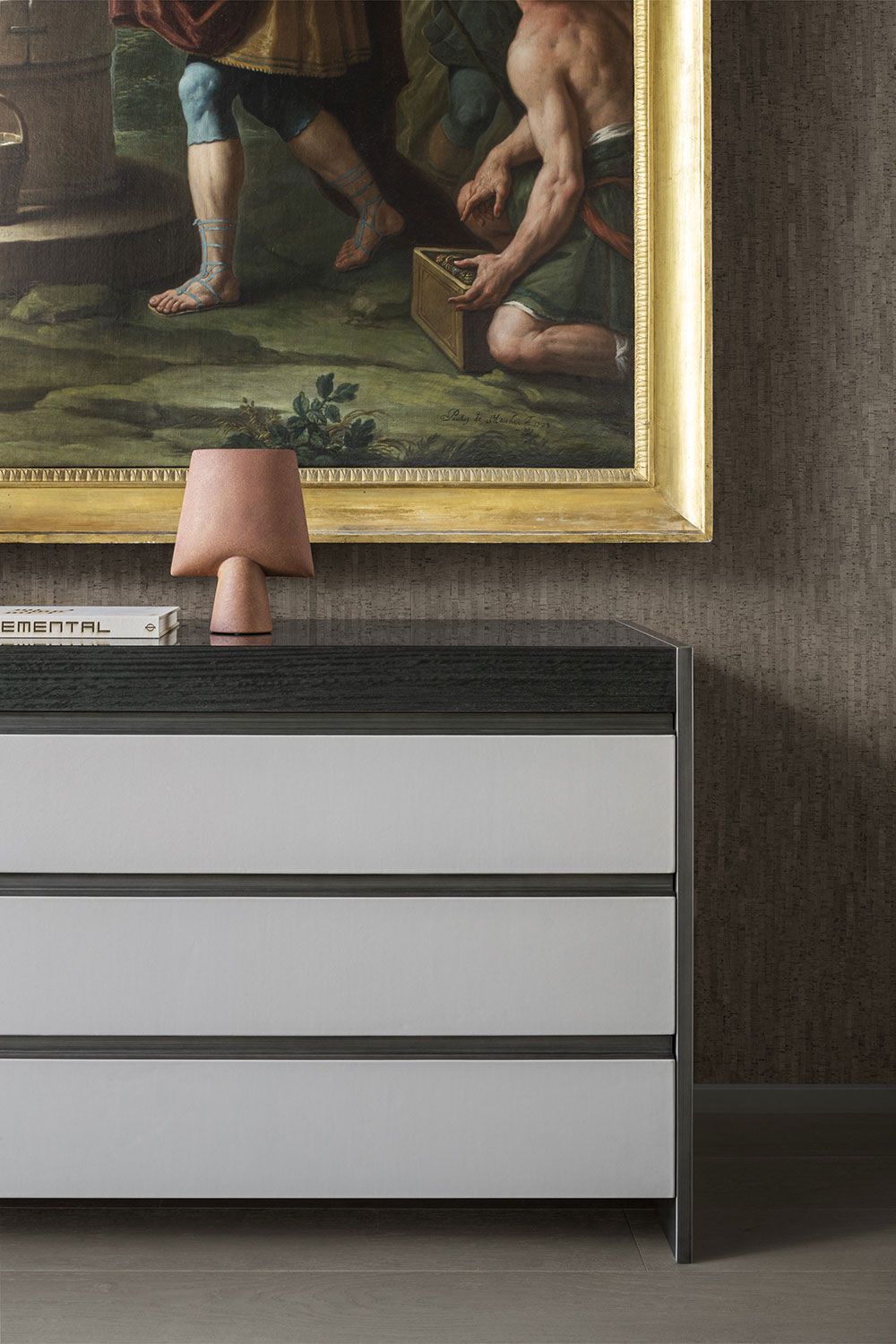 Деревянный комод с кожаной обивкой OAK Metronome ARCH-00020889 - Вид №1