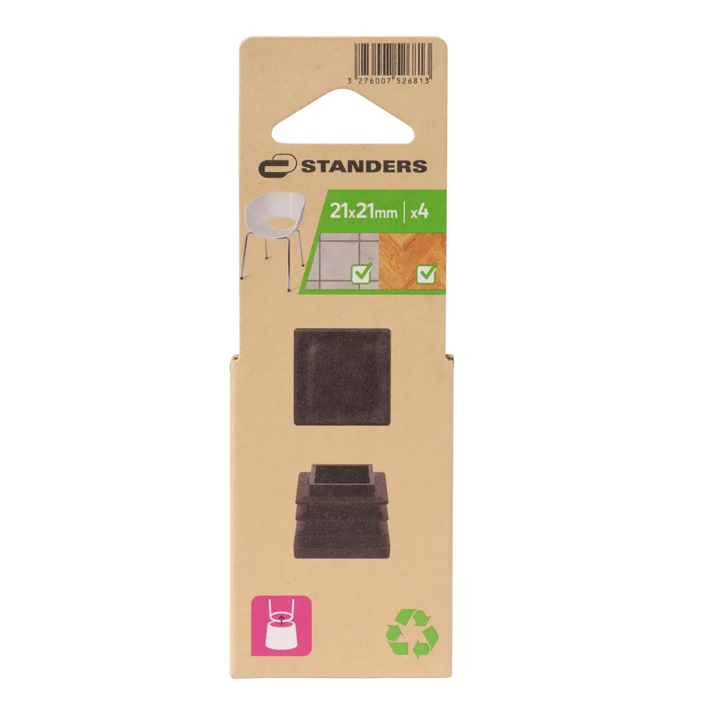Насадка пластик 21x21 мм, цвет черный, 4 шт. 85079231 STLM-2047636 STANDERS  - Вид №3