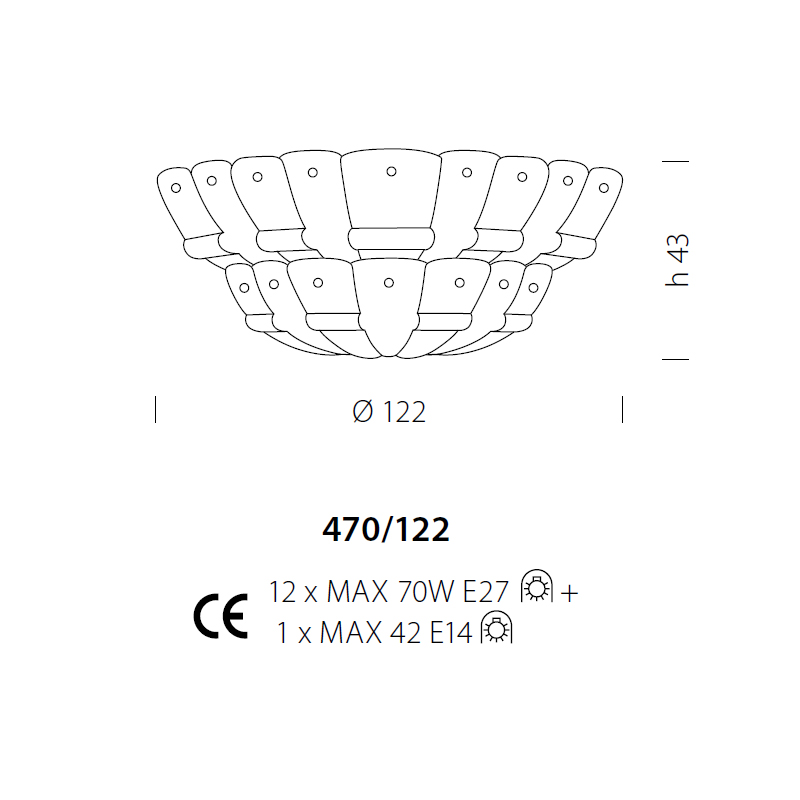 Потолочный светильник 470/122 CR от Sylcom SYLCOM ДИЗАЙНЕРСКИЕ 244383 Прозрачный  - Вид №3
