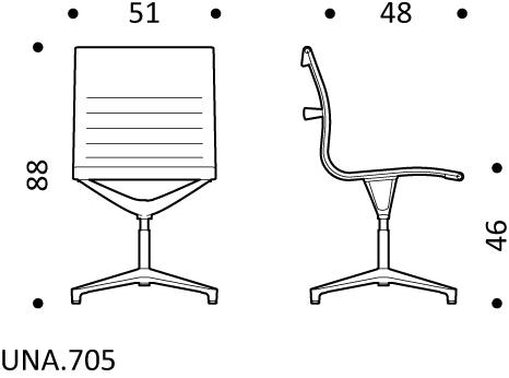 ICF Офисное кресло из кожи с 4-мя спицами Una chair sun-id-1378503 - Вид №6