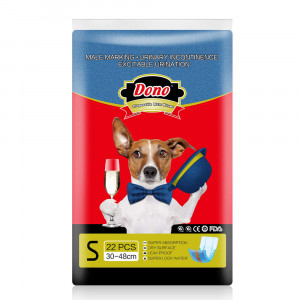 ПР0055641 Пояса для кобелей Jeans Male Pet Diaper одноразовые впитывающие размер S,22шт Dono
