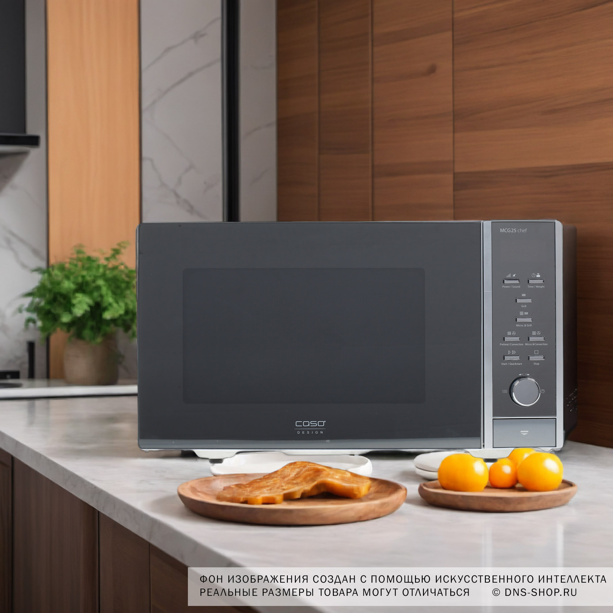 1117021 Микроволновая печь CASO MCG 25 Chef зеркальный, серебристый STDN-0013097 - Вид №7