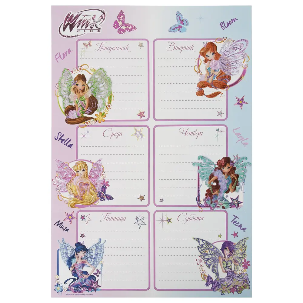 Наклейка «Школа-расписание Winx» Декоретто S 18061194 STLM-2205649 Santreyd 